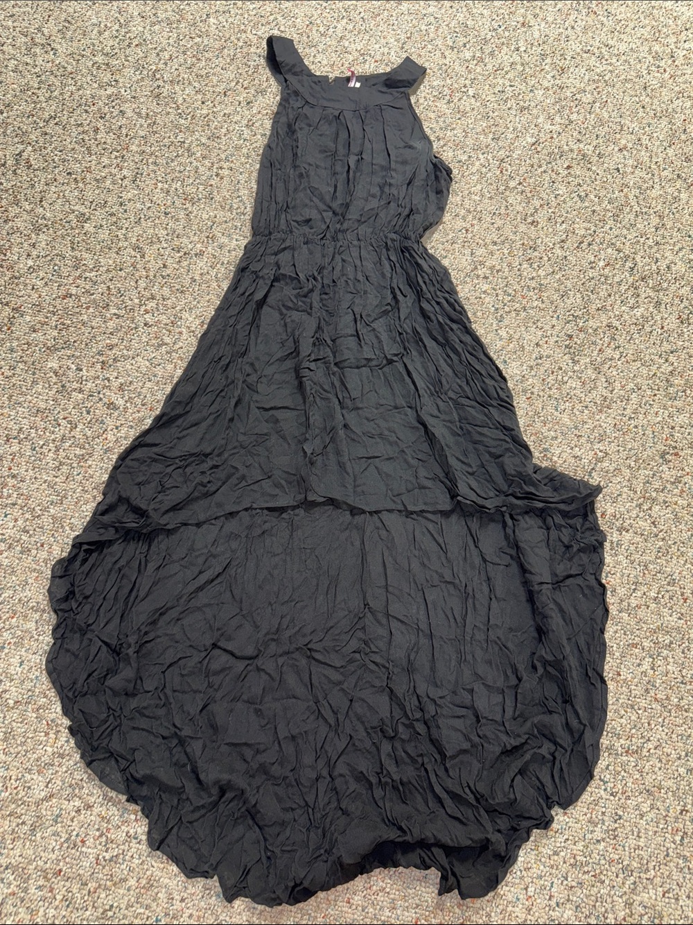 Flowy Black High-Low Maxi Dress